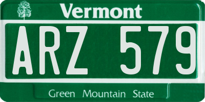 VT license plate ARZ579