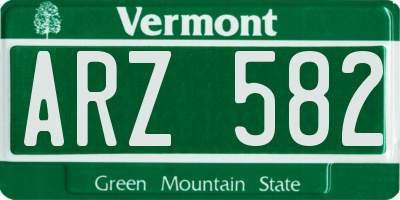 VT license plate ARZ582