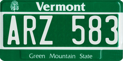 VT license plate ARZ583