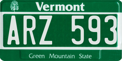 VT license plate ARZ593