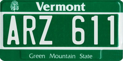 VT license plate ARZ611