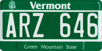 VT license plate ARZ646