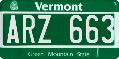 VT license plate ARZ663