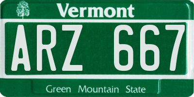 VT license plate ARZ667