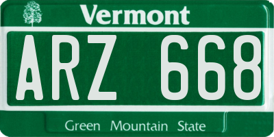 VT license plate ARZ668