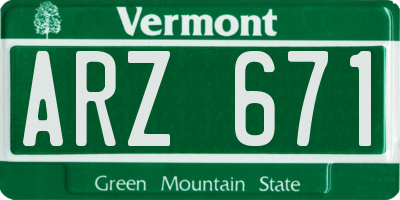 VT license plate ARZ671