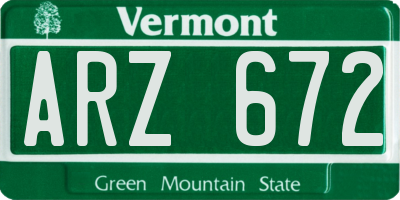 VT license plate ARZ672