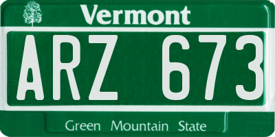 VT license plate ARZ673
