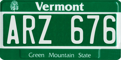 VT license plate ARZ676