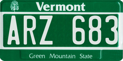 VT license plate ARZ683