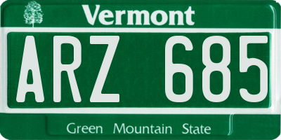 VT license plate ARZ685
