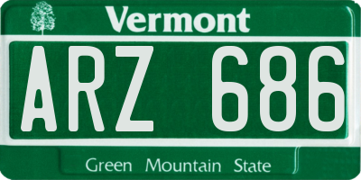 VT license plate ARZ686