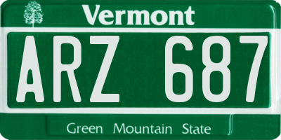 VT license plate ARZ687