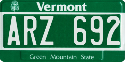 VT license plate ARZ692