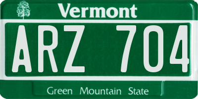 VT license plate ARZ704
