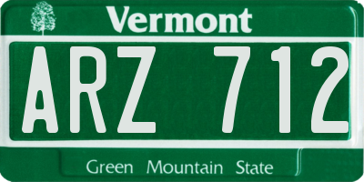 VT license plate ARZ712