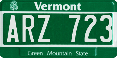 VT license plate ARZ723