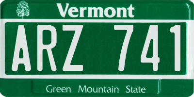 VT license plate ARZ741
