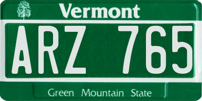 VT license plate ARZ765
