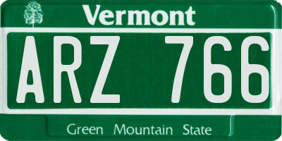 VT license plate ARZ766