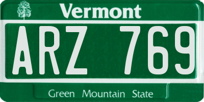 VT license plate ARZ769