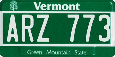 VT license plate ARZ773