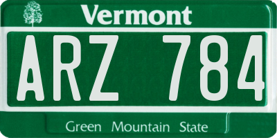 VT license plate ARZ784