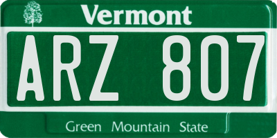 VT license plate ARZ807