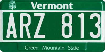 VT license plate ARZ813