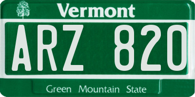 VT license plate ARZ820