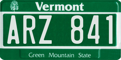 VT license plate ARZ841