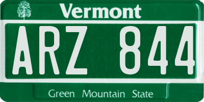 VT license plate ARZ844