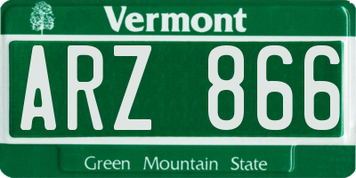 VT license plate ARZ866