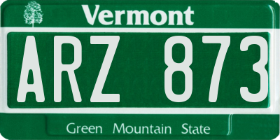 VT license plate ARZ873