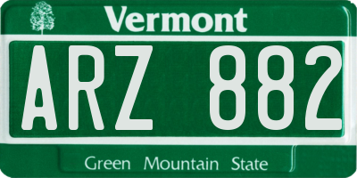 VT license plate ARZ882