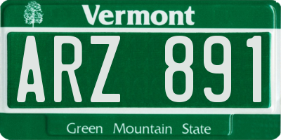 VT license plate ARZ891