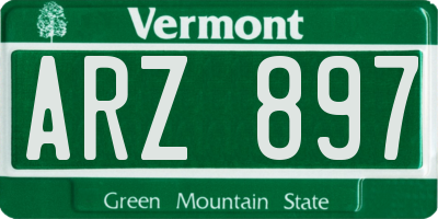 VT license plate ARZ897