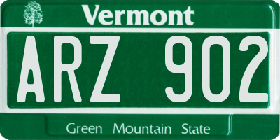 VT license plate ARZ902