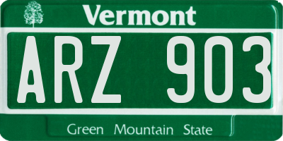VT license plate ARZ903