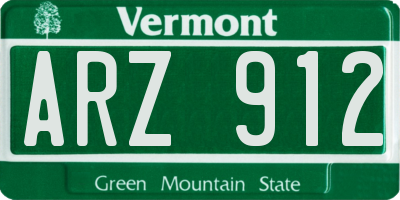 VT license plate ARZ912