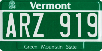 VT license plate ARZ919