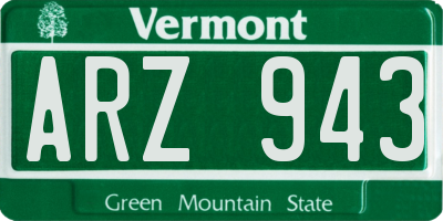 VT license plate ARZ943