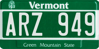 VT license plate ARZ949