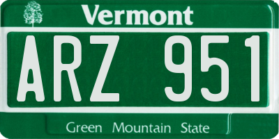 VT license plate ARZ951
