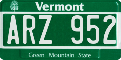 VT license plate ARZ952