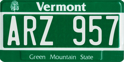 VT license plate ARZ957