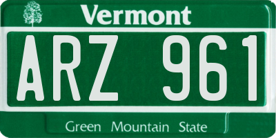 VT license plate ARZ961