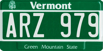VT license plate ARZ979