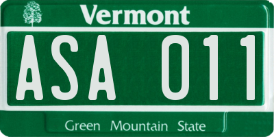 VT license plate ASA011