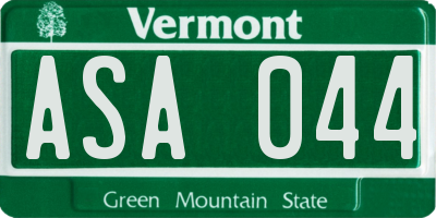VT license plate ASA044